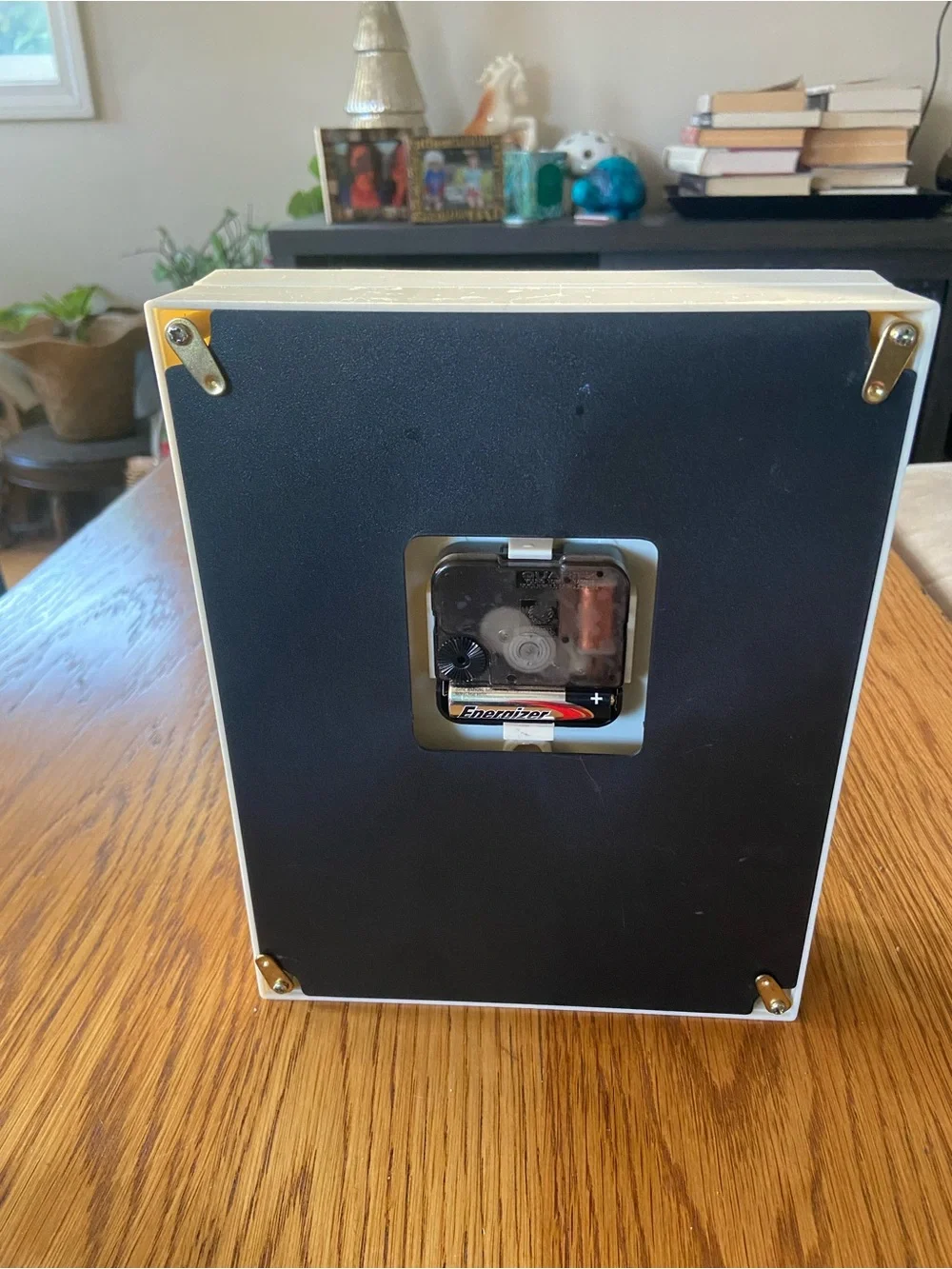 Vintage Japanese Dual Photo Frame & Mantle Clock